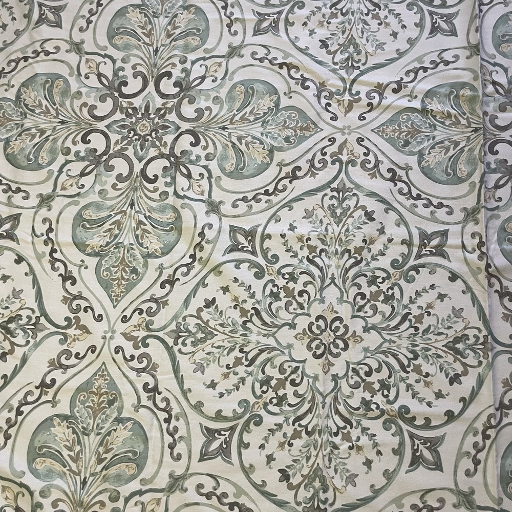 Shabby Chic Boho Shower Curtain 69"x72" Blue Green Paisley Bathroom Decor
